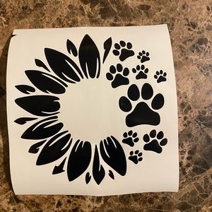 Paw sunflower decal